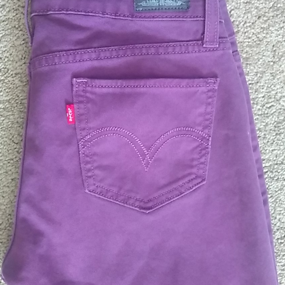 Levi's 524 too super low skinny purple jeans sz3